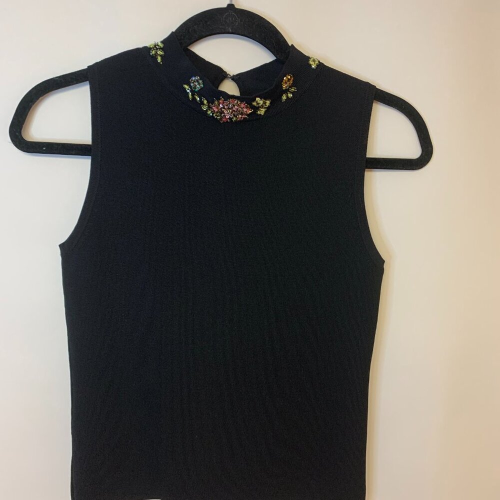 JAC Sweater Set Black Beaded Sequins Evening Wear Event Glam Bling Womens SZ S - Picture 6 of 15